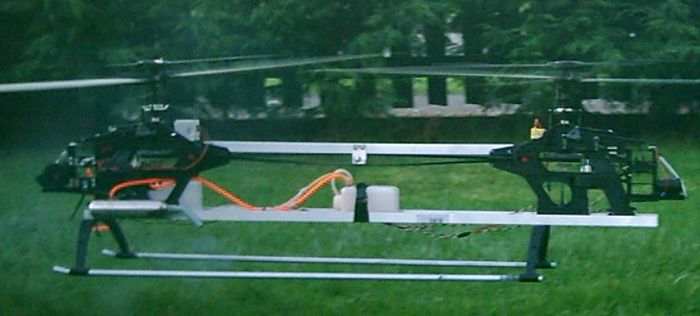 A model Chinook under construction - this photograph shows that it is well on the way to becoming airworthy.