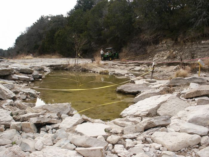 Cretacious Dinosaur Tracks near Glen Rose, Texas.