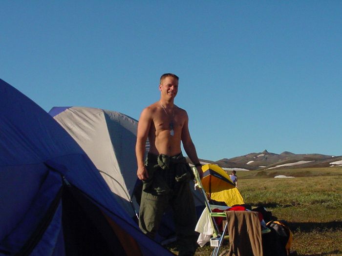 Personal hygiene is a must in the field. Here our West Point Cadet is seen freshening up in a tactical environment.