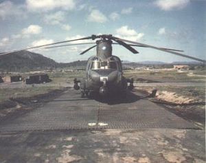 Boeing CH-47A helicopter 64-13154, "Birth Control", - One of the original four Guns A Go-Go Armed CH-47s.