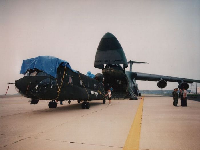 Boeing CH-47 helicopter - C5 Galaxy air transportable.