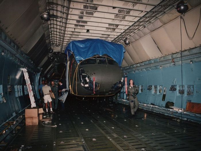 Boeing CH-47 helicopter - C5 Galaxy air transportable.