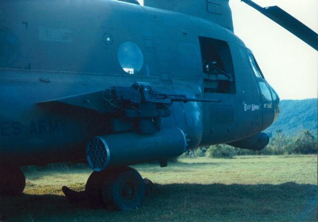 Boeing CH-47A helicopter 64-13149, "Easy Money",  - One of the original four Guns A Go-Go Armed CH-47s.