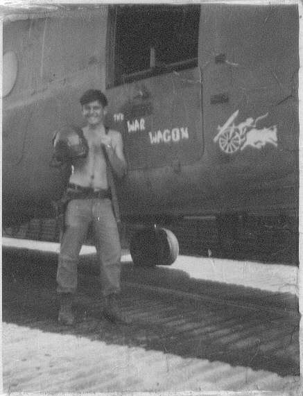 (Rank Unknown) Galen Wallum, Flight Engineer, 242nd Assault Support Helicopter Company (ASHC) - "Mule Skinners", taken in 1968 at Cu Chi, Republic of South Vietnam.