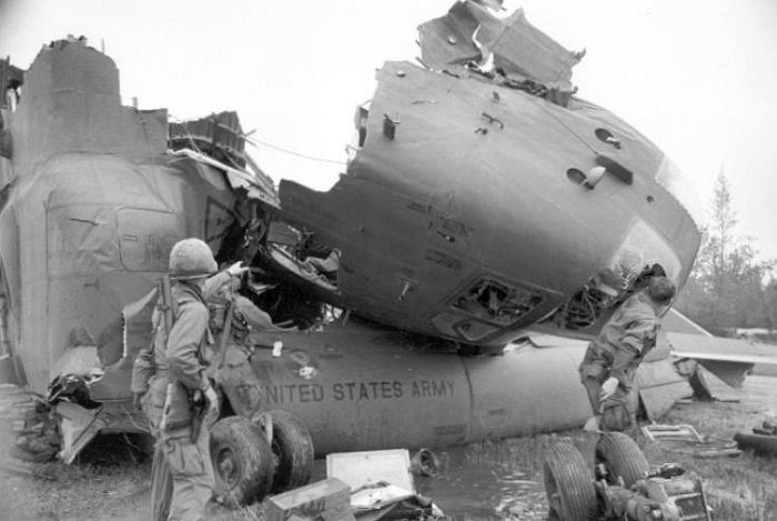 66-19032 at the crash site in the Republic of Vietnam.