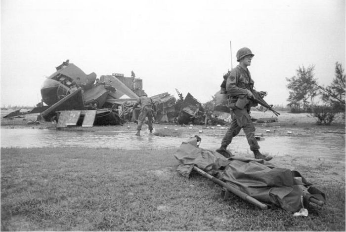 66-19032 at the crash site in the Republic of Vietnam.