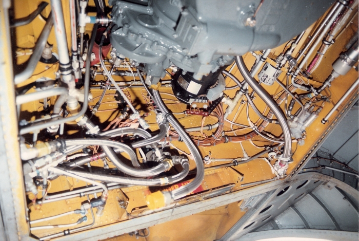 The Aft Transmission area of CH-47C Chinook helicopter 70-15032.