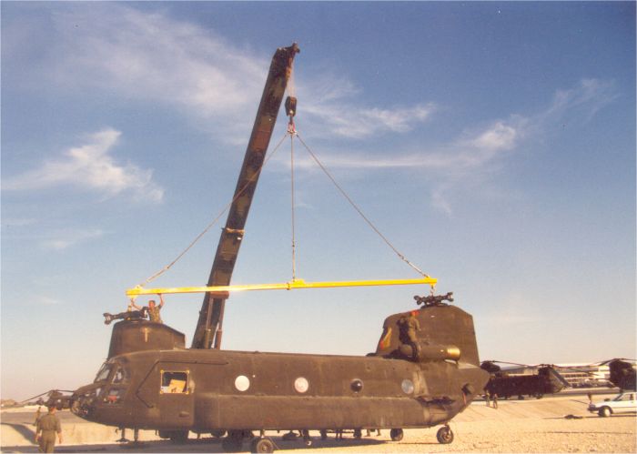 CH-47D Chinook helicopter in the ditch in Saudi Arabia.