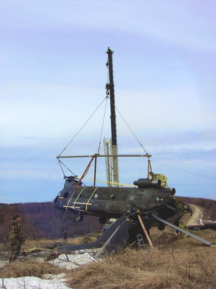 90-00183 at the crash site in Alaska.