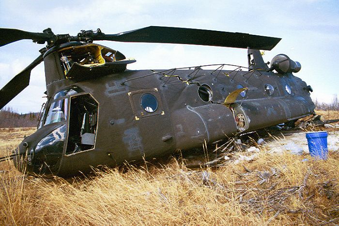 90-00183 at the crash site in Alaska.