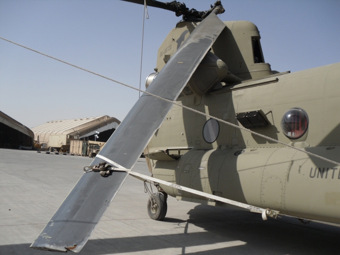 13 June 2009: 06-08720 on the flight line after the aft droop failure.