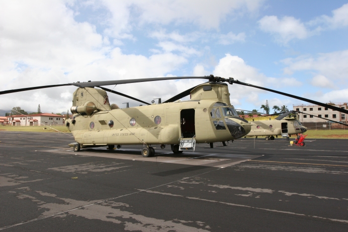 8 December 2011: CH-47F Chinook helicopter 09-08069 resting on the National Guard Ramp at Wheeler Army Airfield while assigned to the "Voyagers".