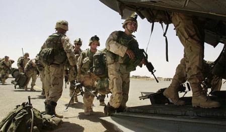 82nd Airborne Division soldiers head out on Operation Mountain Sweep aboard a CH-47D Chinook helicopter.