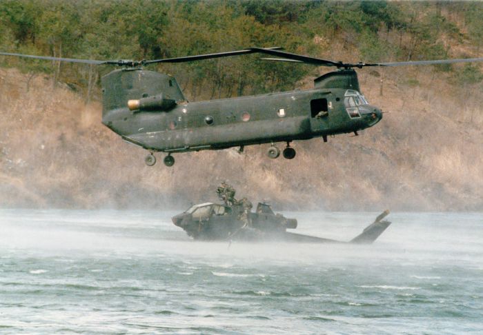 An AH-1 recovery in Korea, date unknown.